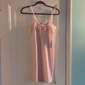 Vero Moda Pink Gingham Slip Dress